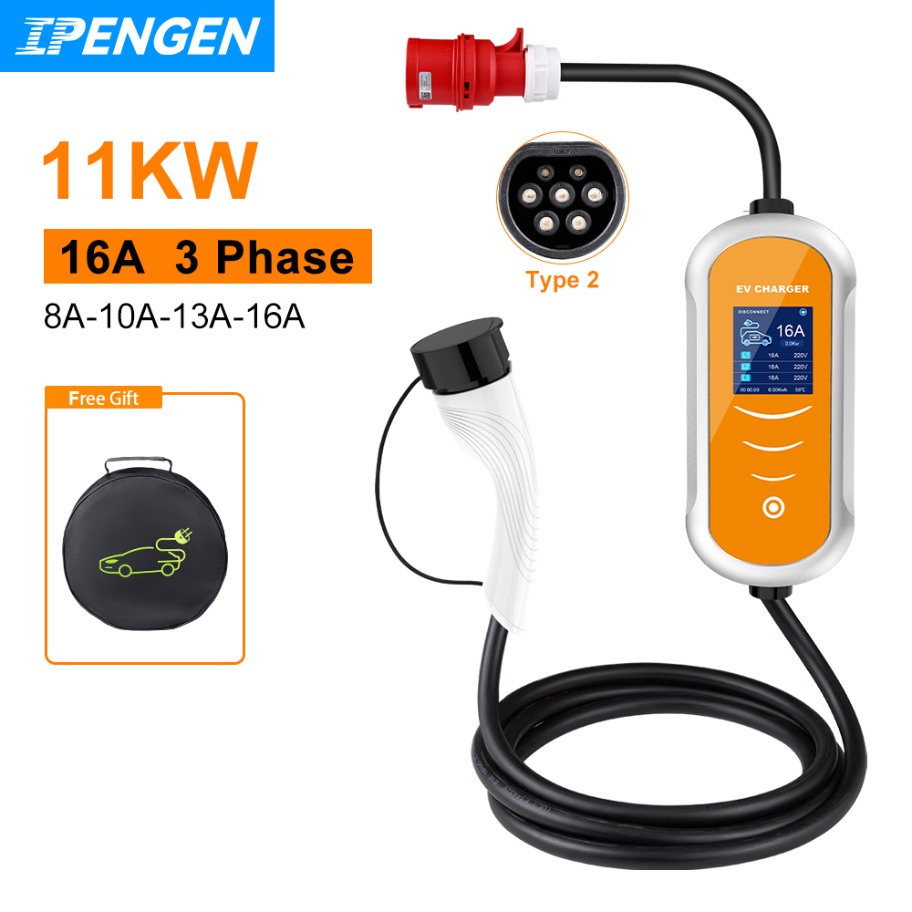 IPENGEN EV-oplader 16A 11KW Ty - Type 2 Portable Ev Charger 11Kw Cee recensie en prijs
