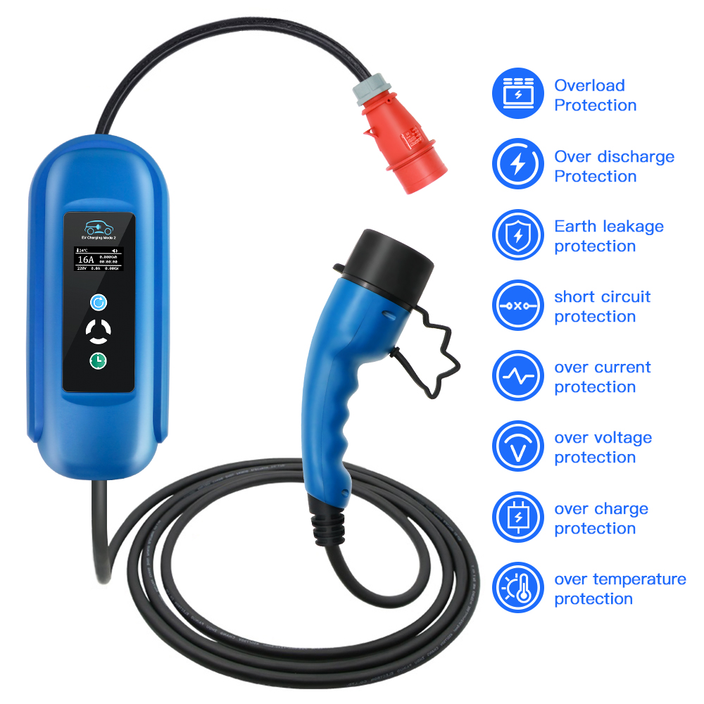 Kolanky Ev Oplader 16a 11kw Ty - Type 2 Portable Ev Charger 11Kw Cee recensie en prijs