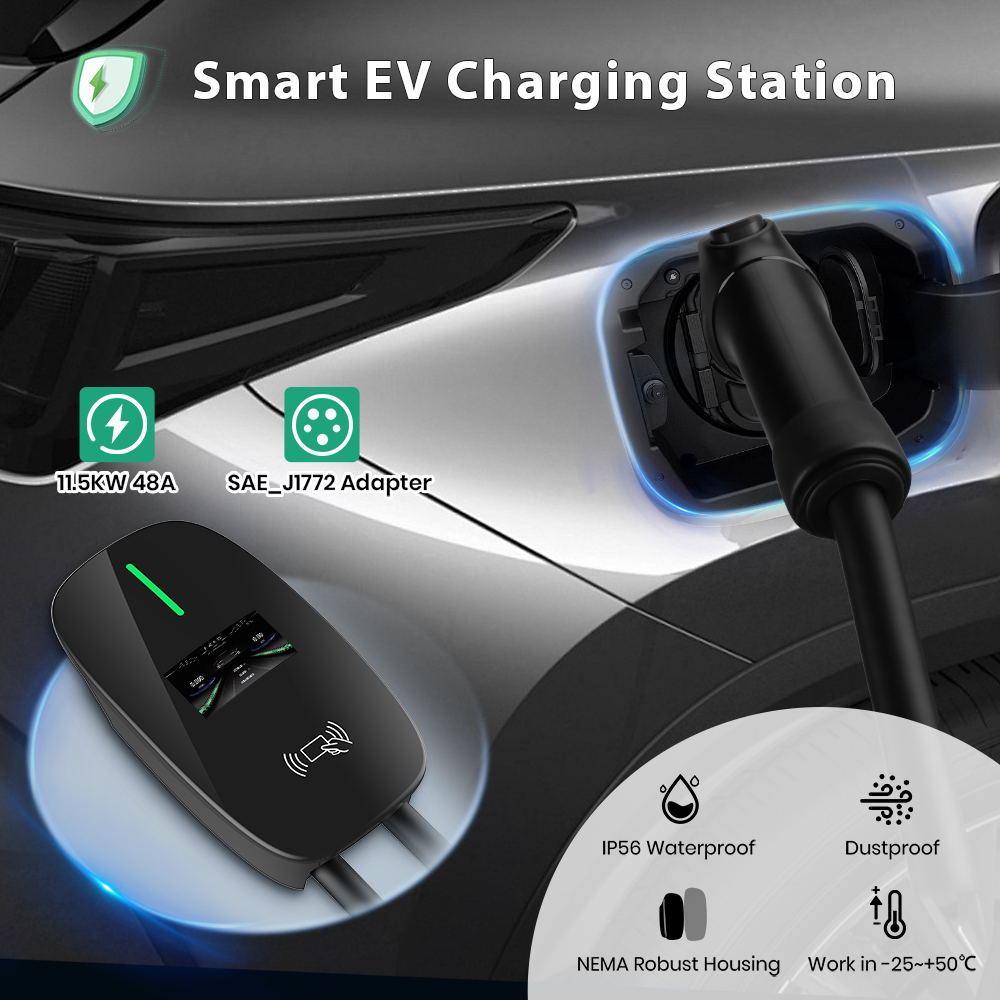 Junsun Level 2 EV-lader 48A 11 - J1772 Evse 32A Level 2 Charger recensie en prijs