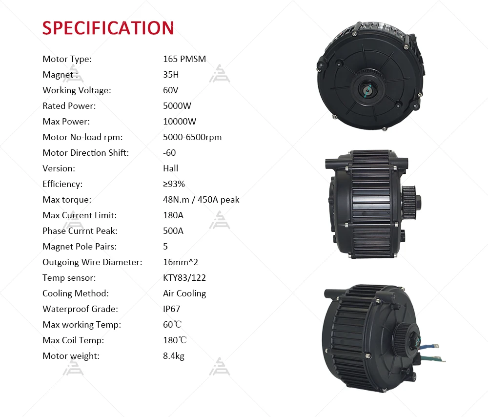 QS165 V2 5000W 72V middenaandr - Mid Drive Motor Kit 72V 5000W recensie en prijs