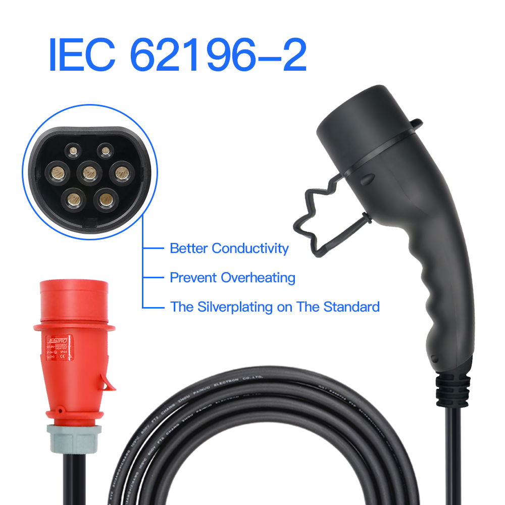 3.5M Kabel Type2 EV Draagbare  - Type 2 Portable Ev Charger 11Kw Cee recensie en prijs